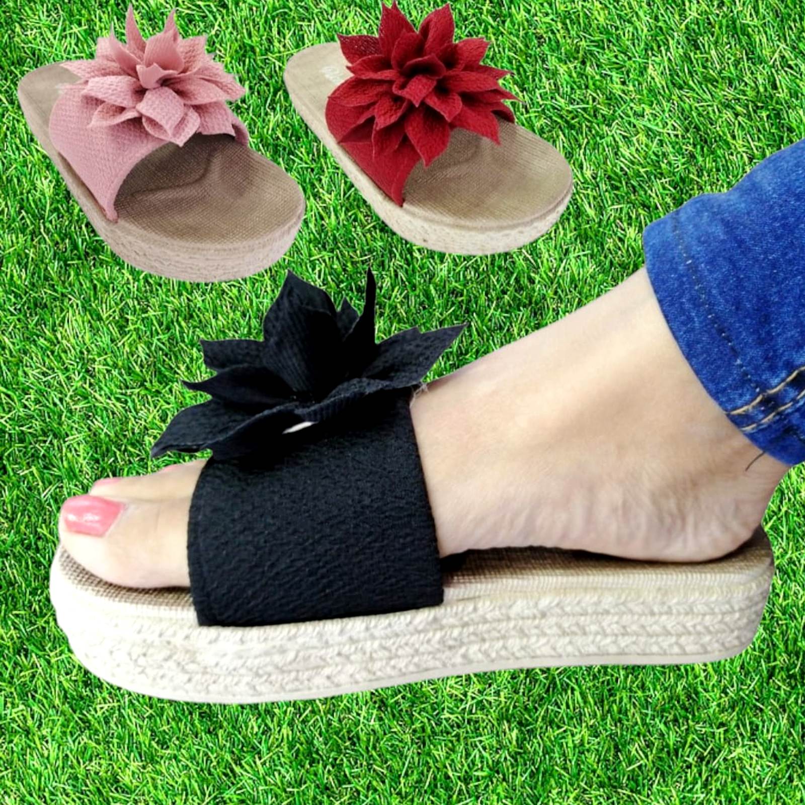 Sandalia Pikaras con moño tipo rosa - Imagen 2