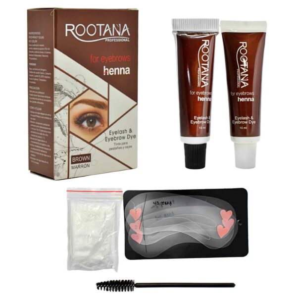 Tinta en crema he Henna para cejas y pestañas Rootana surtido