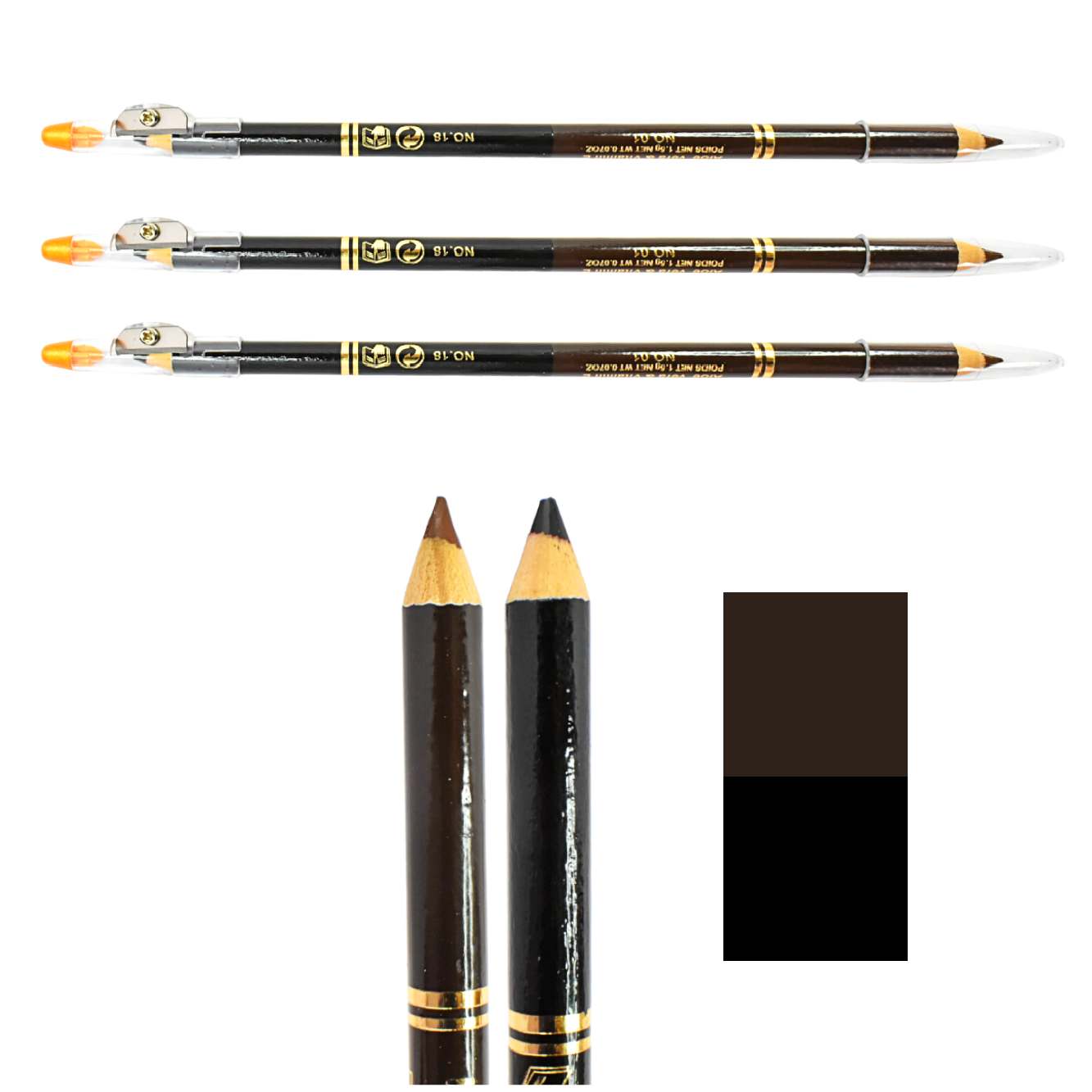 Delineador en lápiz de 2 puntas negro y café MARCI - Imagen 2