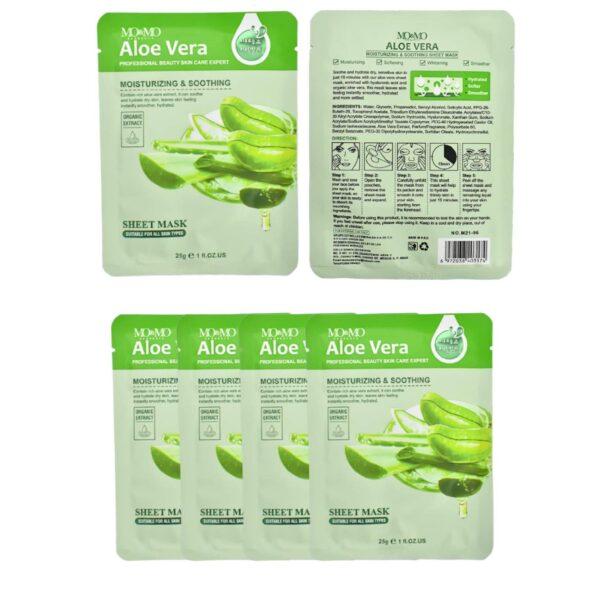 Mascarilla facial en sobre presentación de aloe vera MO&amp