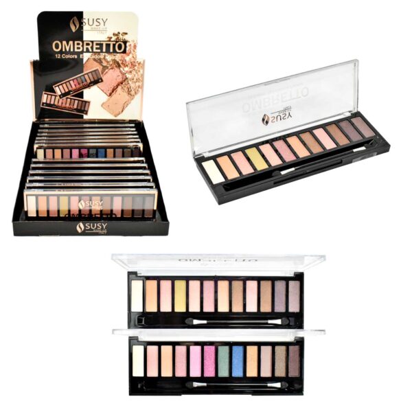 Paleta de sombra para rostro 12 colores Ombretto Susy Make-up Italy