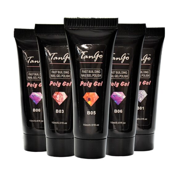 Poly Gel para uñas Tango 15ml colores glitter surtidos