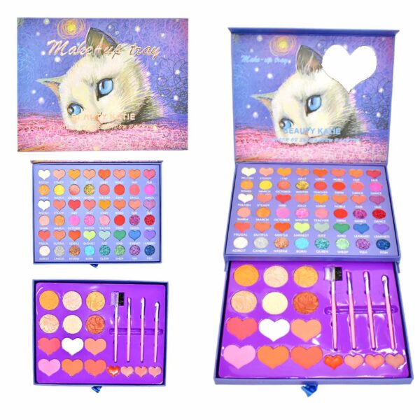 Set de sombra de 64 colores y 4 brochas Beauty katie