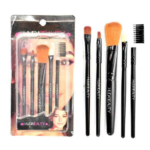 Set de brochas negras de 5 unidades Hudabeauty