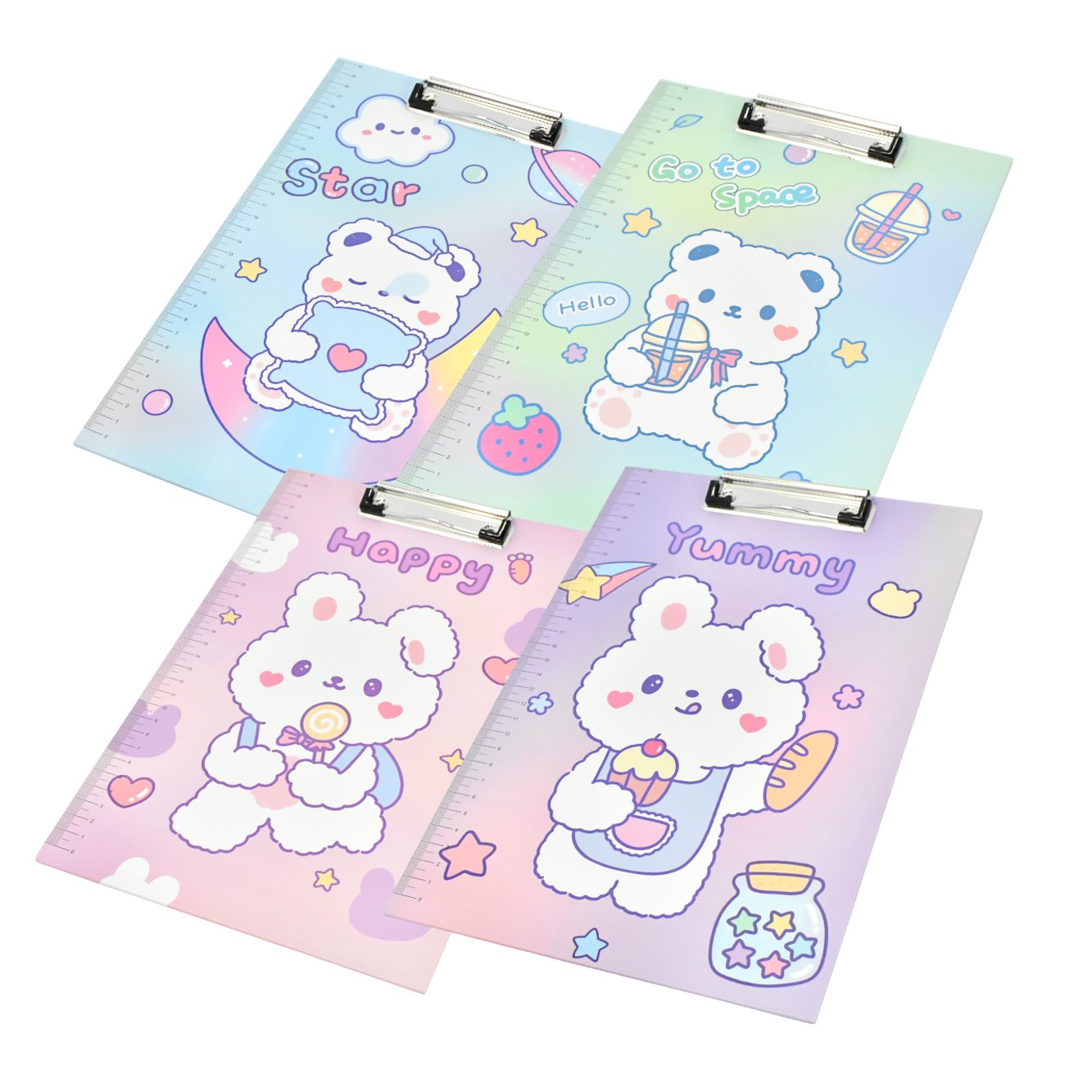 Portapapeles con presentación surtida de ositos kawaii