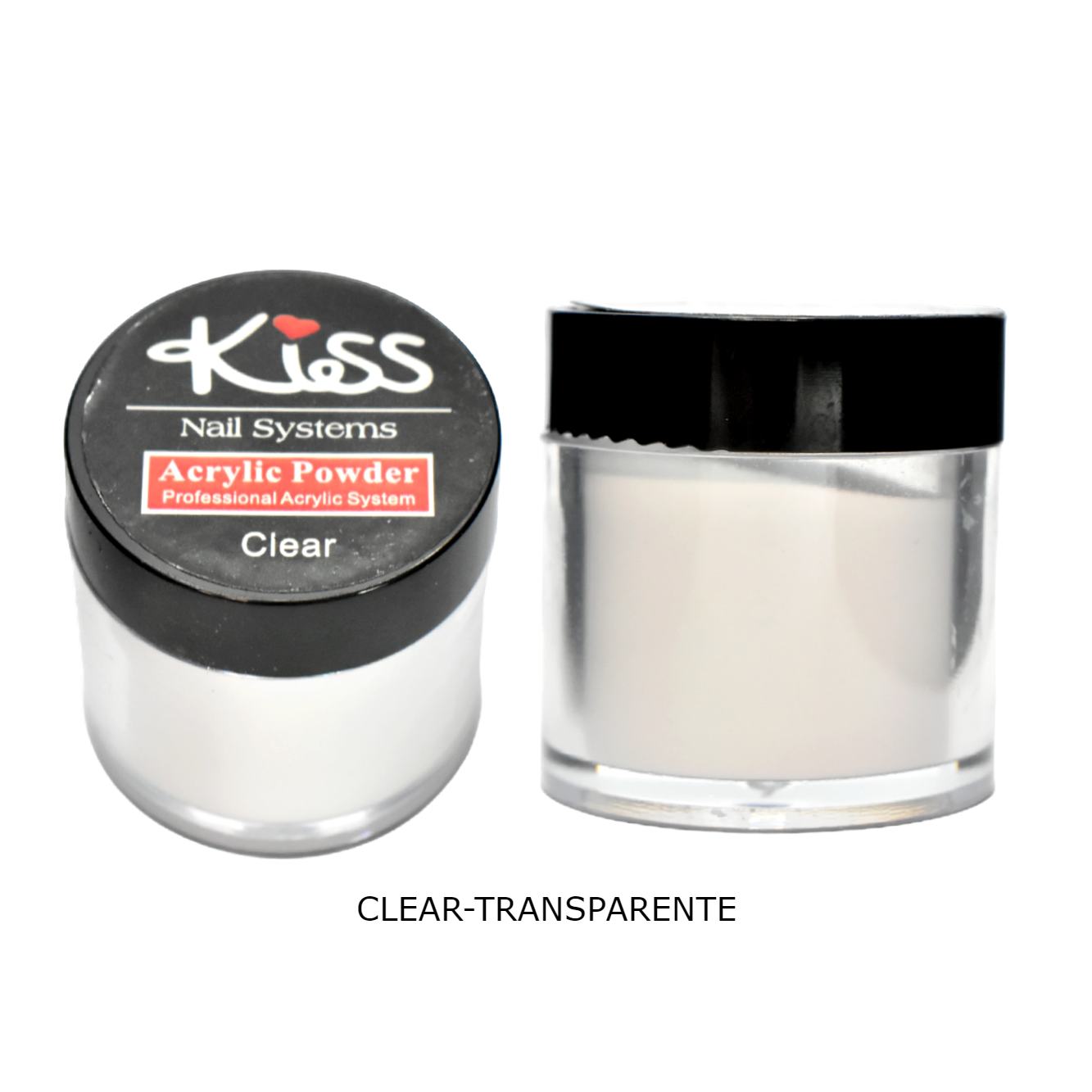 Polvo acrílico transparente para uñas Kiss - Imagen 2