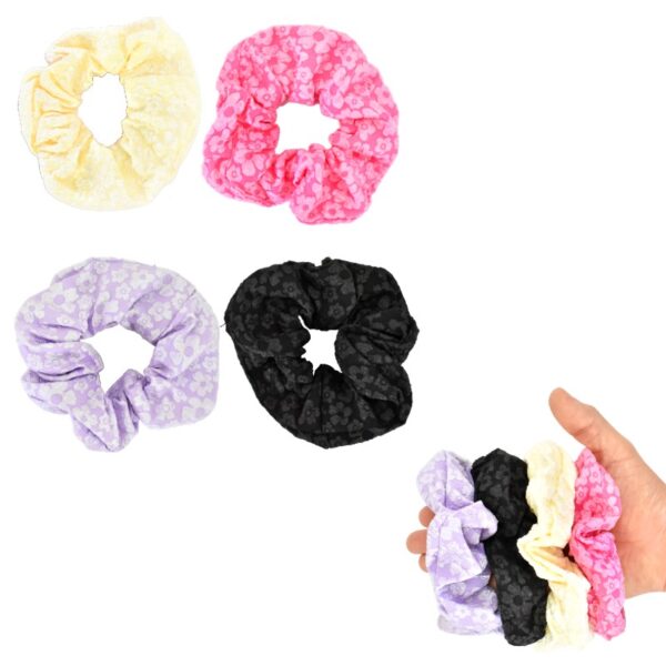 Scrunchie Para Cabello Con Estampado De Flores Surtidas