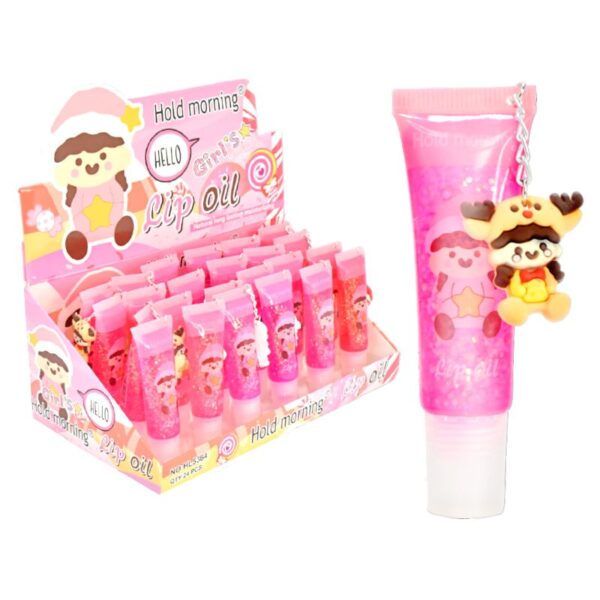 Brillo Labial Con Glitter Hold Morning Con Llavero Navideño