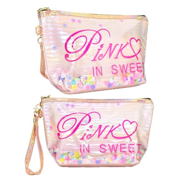 Comestiquera Pink In Sweet Con Diseño De Flores Y Copos De Colores