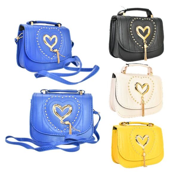 Cartera personal corazon dorado y perlas