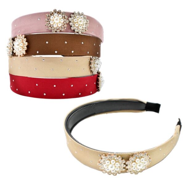 Diadema Con Puntos Y Broche De Flores