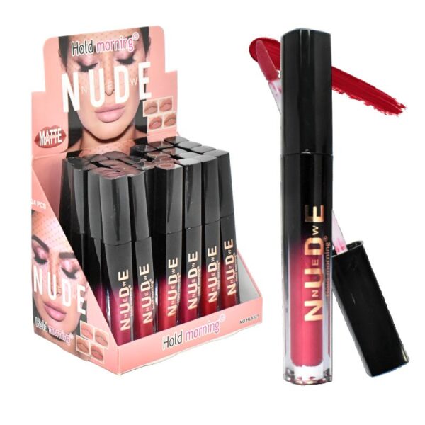 Labial Matte Nude Con Tapa Negra  Hold Morning