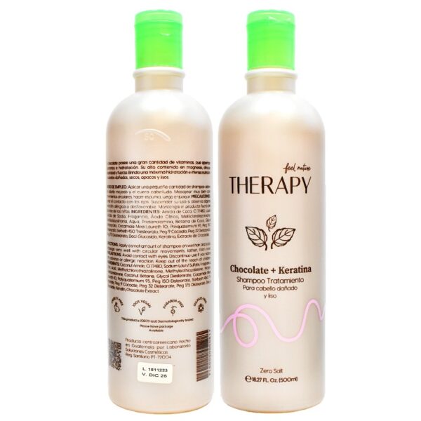 Shampoo Con Tratamiento Para Cabello Dañado Y Liso De Chocolate Y Keratina 500 Ml