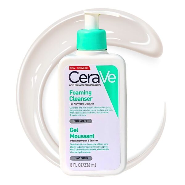 Limpiador Espumoso Para Pieles Normales Y Grasas Con Niacinamida Y Acido Hialurónico Cerave 236Ml (FOAMING CLEANSER)