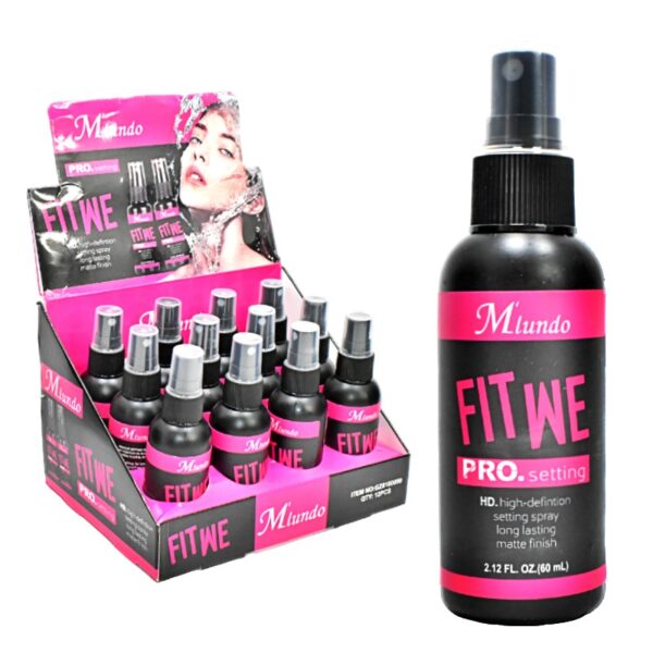 Fijador Miundo Fit Me Pro Setting 60Ml Envase Negro Y Etiqueta Fucsia