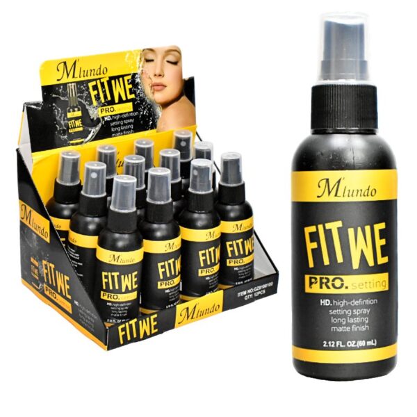 Fijador Miundo Fit Me Pro Setting 60Ml Envase Negro Y Etiqueta Amarilla