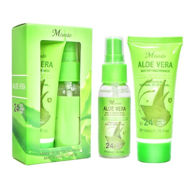 Set De Primer Y Fijador De Aloe Vera Miundo 50Ml