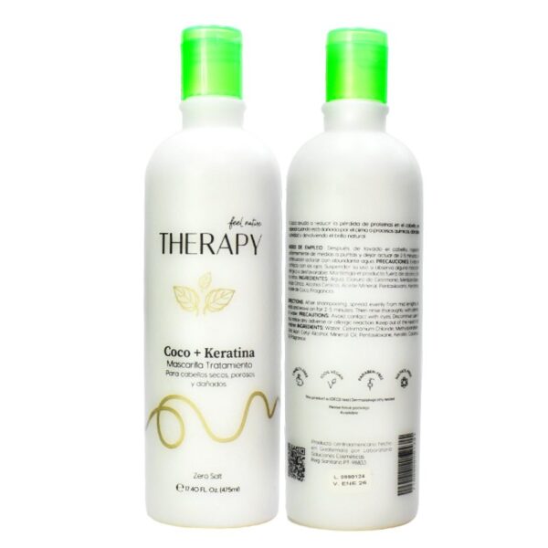 Mascarilla Y Tratamiento Therapy De Coco + Keratina 475 ML