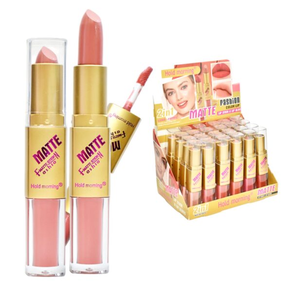 Labial 2 En 1 Hold Morning Matte Presentacion Dorada