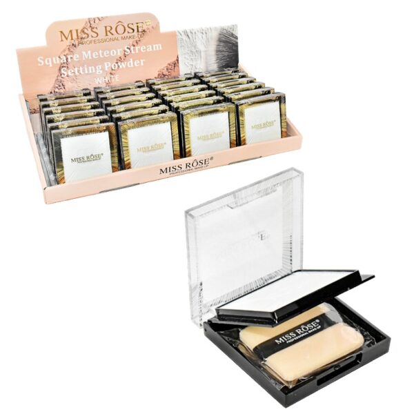 Polvos Compactos Para Rostro Miss Rose Blanco Matte Cuadrados