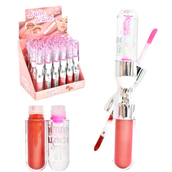 Duo De Labial Liquido Y Aceite Para Labios Lucky Lily Centro Plateado