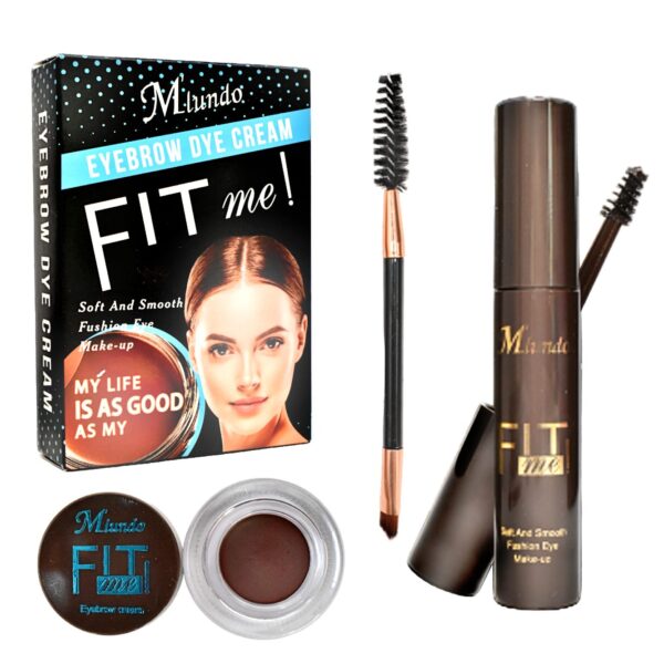 Crema Y Pomada Para Cejas Con Brocha Aplicadora Miundo Fitme Caja Negra