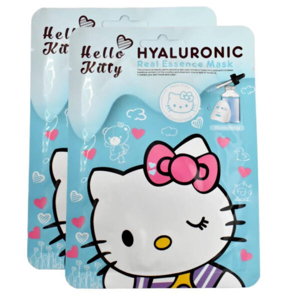 Mascarilla Facial de Acido Hialuronico Portada de Hello Kitty Celeste Milion Pauline