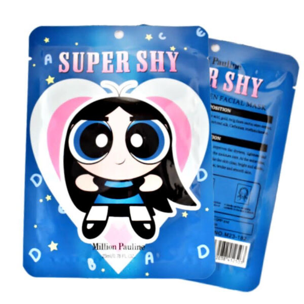 Mascarilla Facial de Colageno Portada Azul con Chica Superpoderosa Milion Pauline