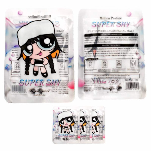 Mascarilla Facial de Colageno Portada Transparente Chica Superpoderosa Con Trenzas Milion Pauline