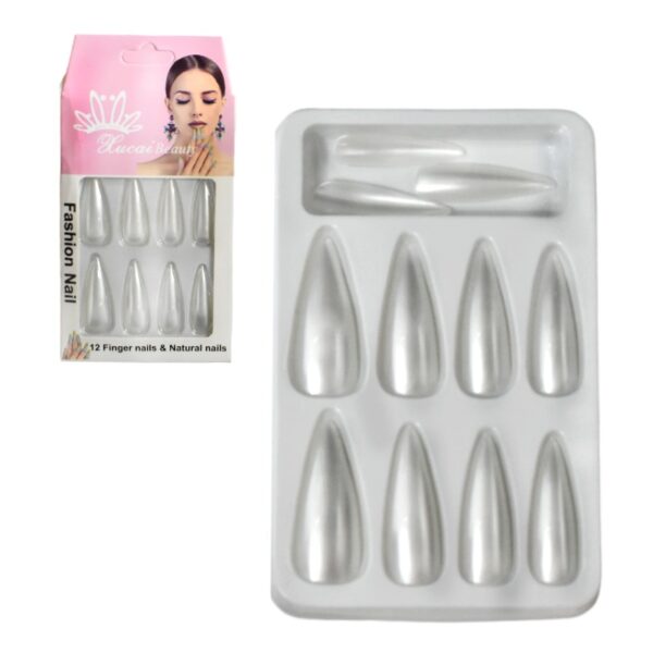 Uñas Press On Nails Xucai Beauty Fasion Nail 12pcs Con Pegatina