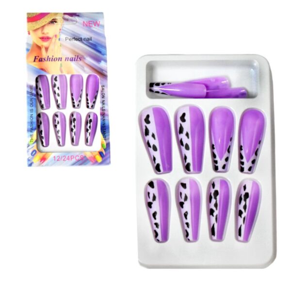 Uñas Press On Nails NEW Perfect Nail 12pcs Con Pegatina
