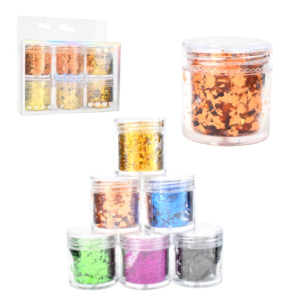 Kit de Decoraciones Para uñas en Frascos 6pcs M&amp