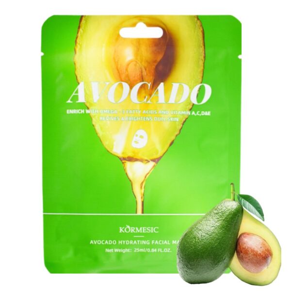 Sobre de mascarilla facial de aguacate KOSMESIC empaque verde