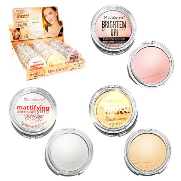Polvos matificantes, fijador, estimulante facial MODA SECRET