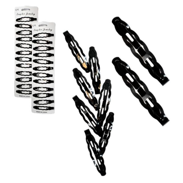 Blister de 12 unidadesde ganchos negros para cabello QM LING MI JEWELRY