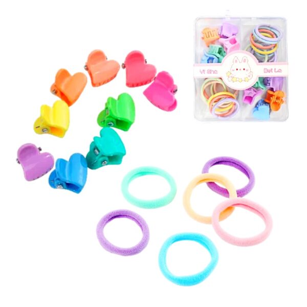 Kit de 4 compartimentos de ganchitos y colitas de colores surtidos YI SHA BEI LA