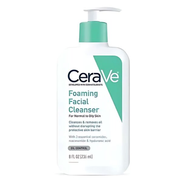 Limpiador Espumoso facial para piel normal a grasa cerave 236ml (FOAMING FACIAL CLEANSER)