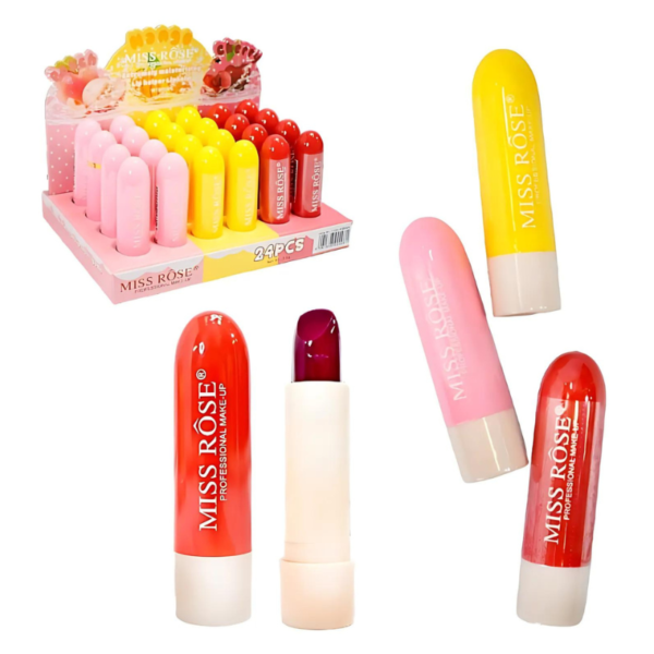Brillo con aroma para labios presentación de colores MISS ROSE