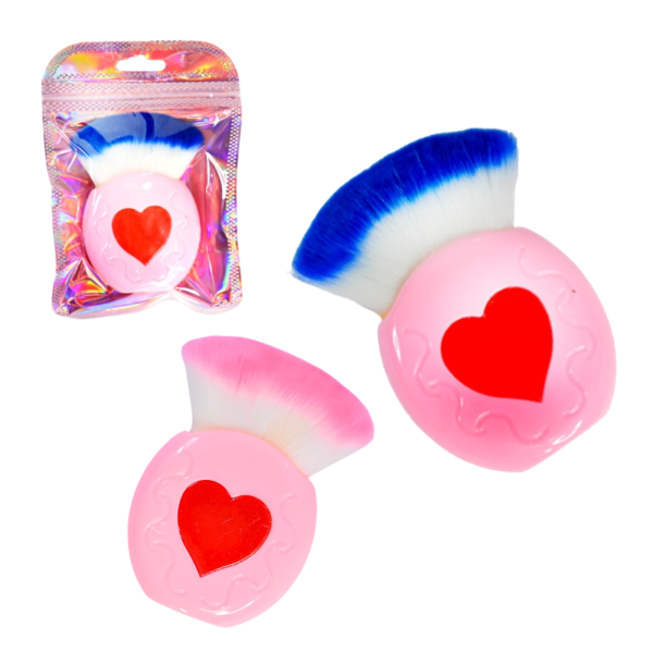 Mini brocha diseño de corazón cerda de colores