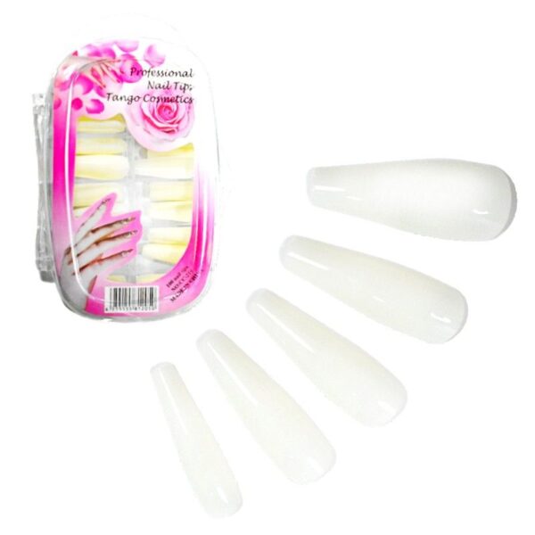 Set tips de uñas estilo natural almendras puntas cuadradas empaque ovalado Tango Cosmetics