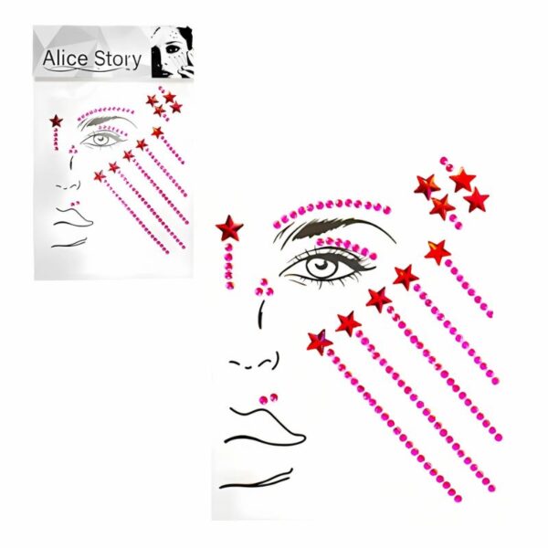 Plantilla de decoración facial estrellas y perlas alice story