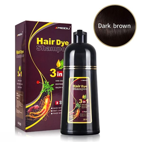 Shampoo con tinte Marrón Oscuro 3 en 1 HIMEIDU 500ml