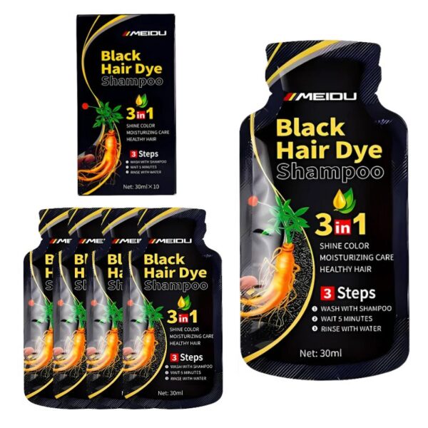 Caja de 10 Unidades Shampoo Black Hair de Meidu