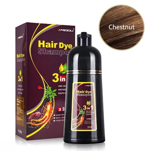 Shampoo con tinte Marrón Castaño 3 en 1 HIMEIDU 500ml