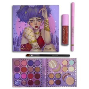 Kit de Paleta de Sombras de 28 Colores Más Labial Delineador y Brocha Kevin y Coco