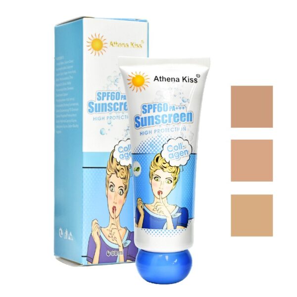 Base Con Protector Solar Athena Kiss 60+ Surtidas Con Extracto De Aloe Fresa Y Colageno