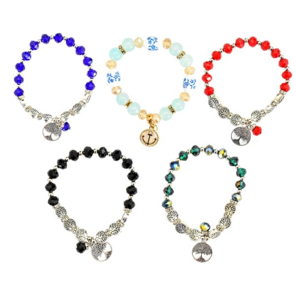 Pulsera De Arbol De La Vida Y Perlas De Colores Surtidos Q7.85