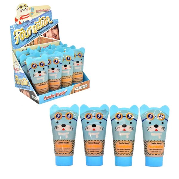 Base en tono uniforme diseño en foca Liquid Fundation Comfor Beauty