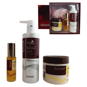 Set Reparador Hidratante Karseell Maca Essence, mascarilla capilar de colágeno de 500 ml, champú de 500 ml y Gotas Capilares de 50ml
